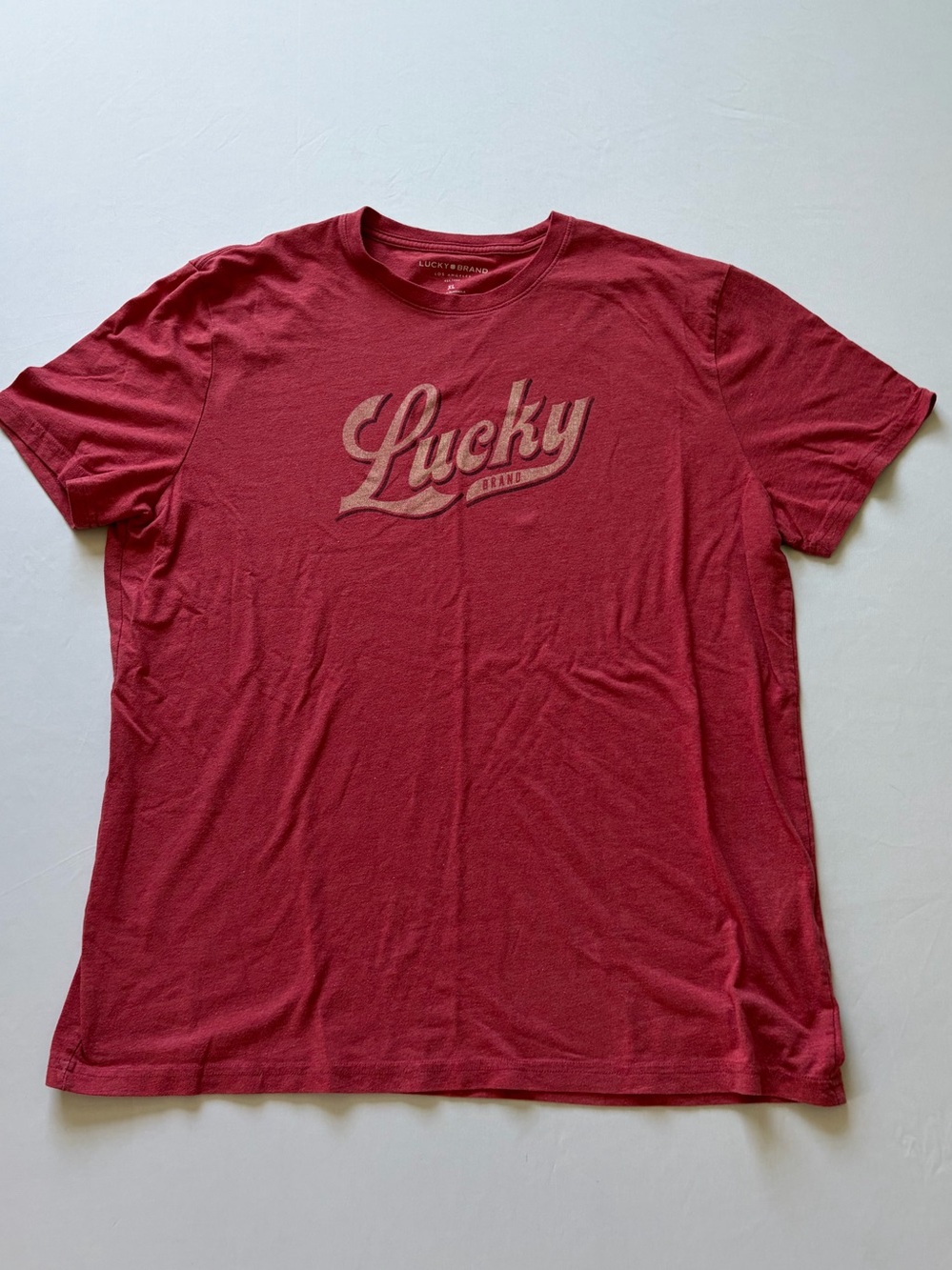Lucky Brand Red Graphic Crewneck Tee Men’s XL